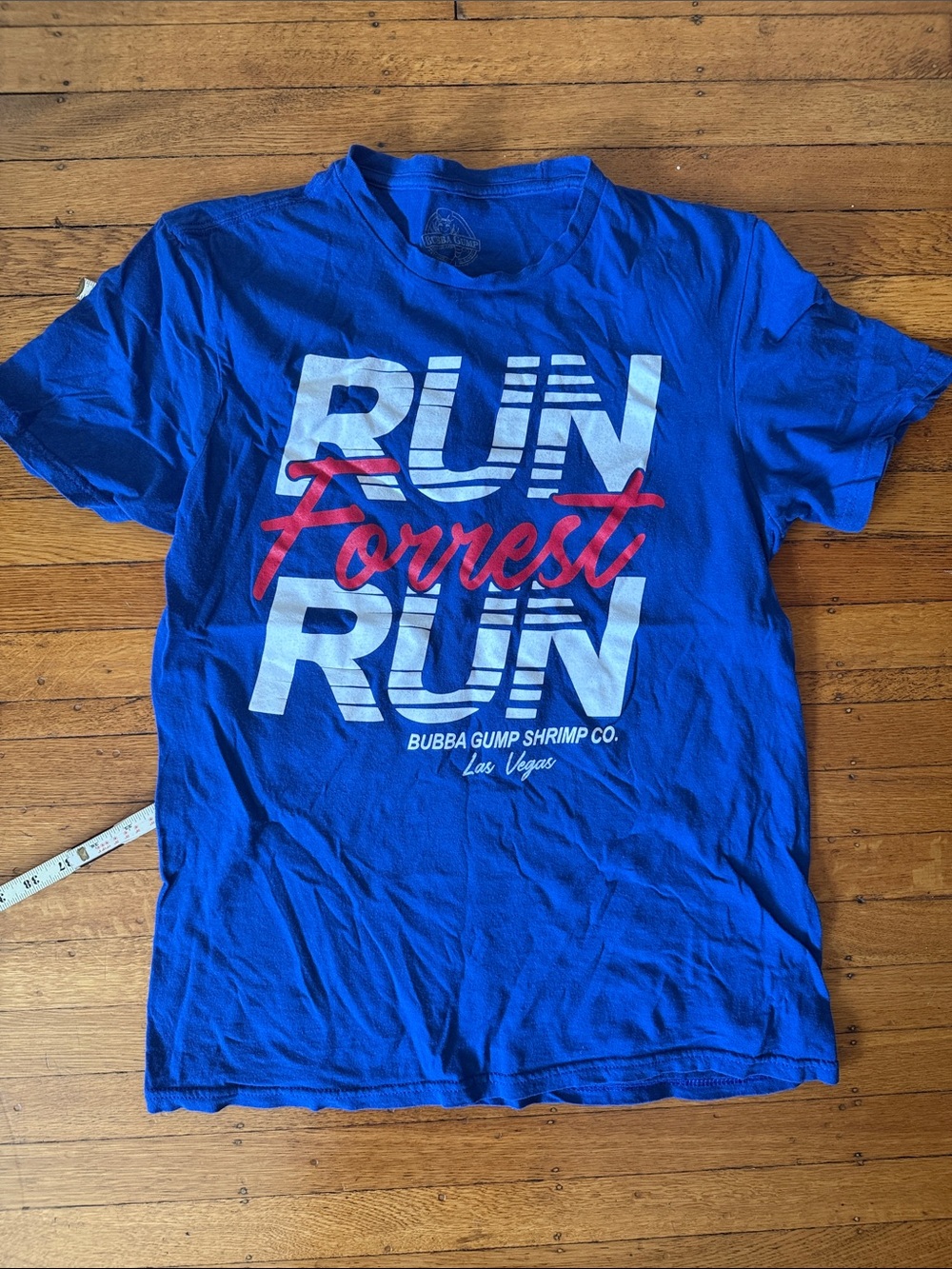Vintage Men's 'Run Forrest Run' Blue Graphic Tee Forrest Gump Halloween Costume